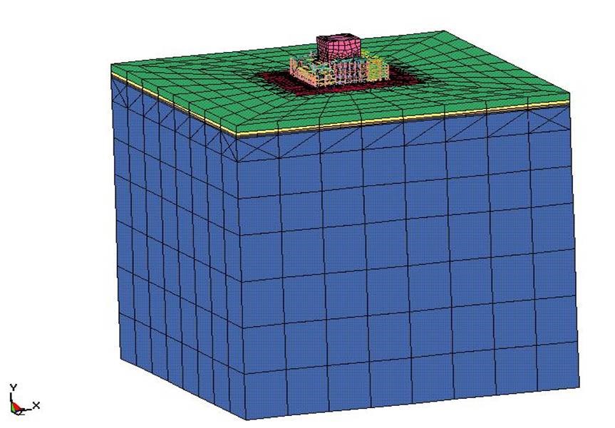 Structural integrity assessment of a concrete island using seismic soil