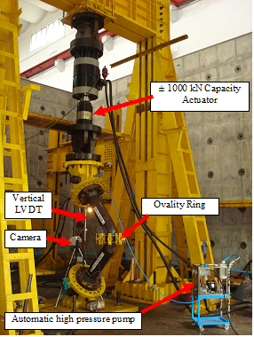 Fracture Test Set-up on 219 mm OD elbow