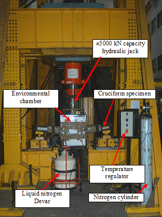 Fracture test on cruciform specimen at sub-zero temperature under uni-axial loading