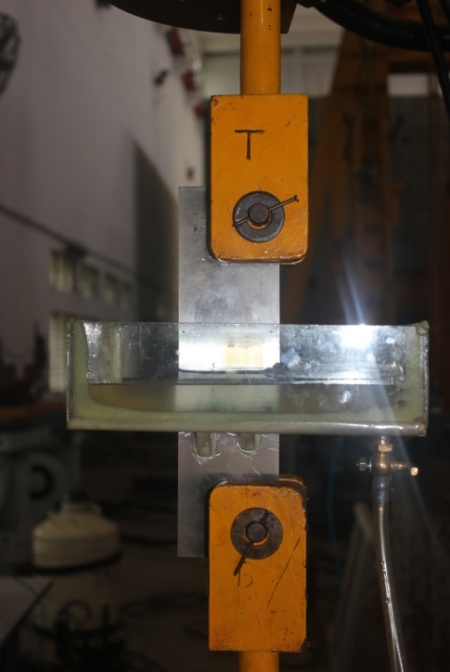 Close-up view of ESE(T) specimen after failure