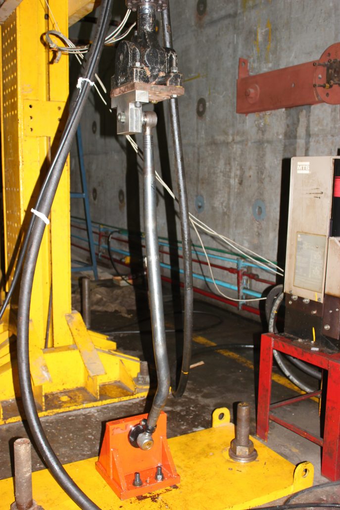 Close-up view of test set-up