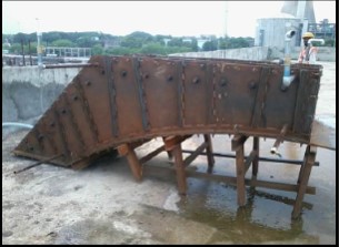 Mock-up grouting at KAPP site using grout pump for determining the flowability and fillability test for the grout developed.