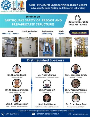 Seminar on Earthquake Safety of Precast and Prefabricated Structures - 26 Nov 2025 