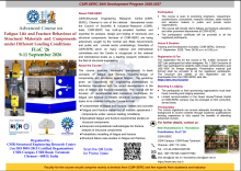 Advanced Course on Fatigue Life and Fracture Behavior of Structural Materials and Components under Different Loading Conditions, 9-11 September 2026. 