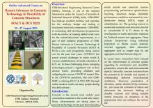 Online Advanced Course on Recent Advances in Concrete  Technology & Durability of Concrete Structures (RACT & DCS 2021) 25 – 27 August 2021