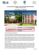 Skill Development Training Programme Annual Planner for 2024-25