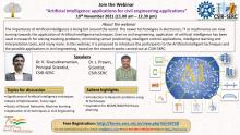 Webinar on “Artificial intelligence applications for civil engineering applications” 10th November 2021 (11.00 am – 12.30 pm) 
