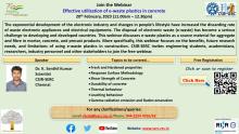 Free Webinar on "Effective Utilization of E-Waste Plastics in Concrete", 20th February 2023 (11.00 am - 12.30 pm (IST))