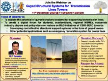 Webinar on Guyed Structural Systems for Transmission Lines Towers - 11 December 2020