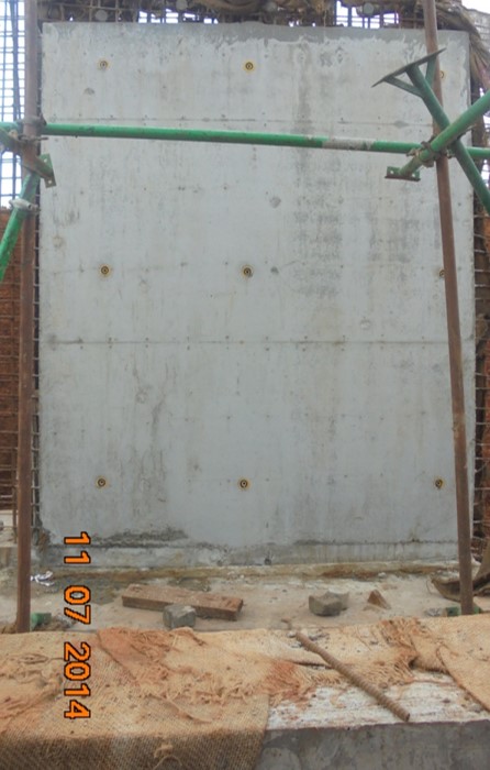 Mock up wall cast at site